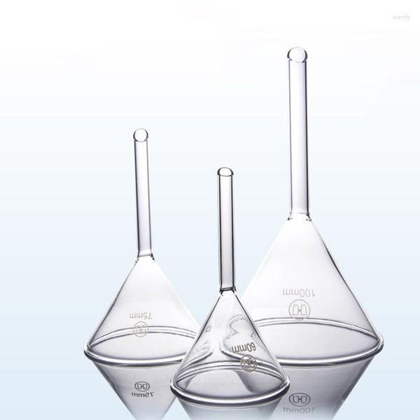 Tutte le dimensioni da 40 mm a 150 mm Triangolo da laboratorio Imbuto in vetro Borosilicato ispessito Attrezzatura da laboratorio
