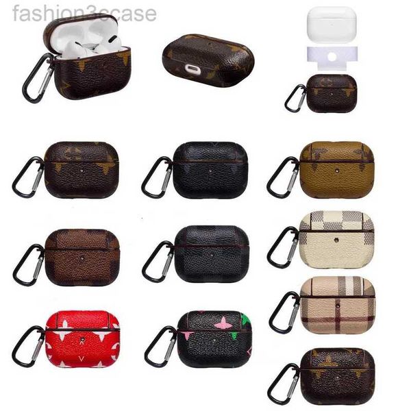 designer Classic AirPods 1 2 3 Pro Cases Custodia in pelle LU di lusso 3 pro con scatola di imballaggio Supporto per spedizioni di drop