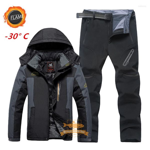 Jagdjacken -30 Grad Outdoor-Wanderanzüge Herren Winter Plus Samt Warme Mäntel Windjacke Wasserdicht Camping Klettern Skifahren