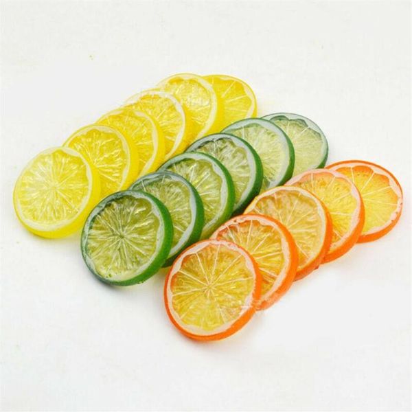 15 fette di frutta artificiale Fette di frutta Orange Lime Prop Decorazioni realistiche330t