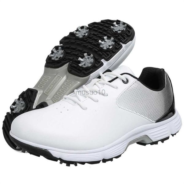 Гольф мужские кожаные гольф-обуви бренд женские туфли для гольфа на открытом воздухе Высококачественная большая спортивная обувь 39-49 HKD230727