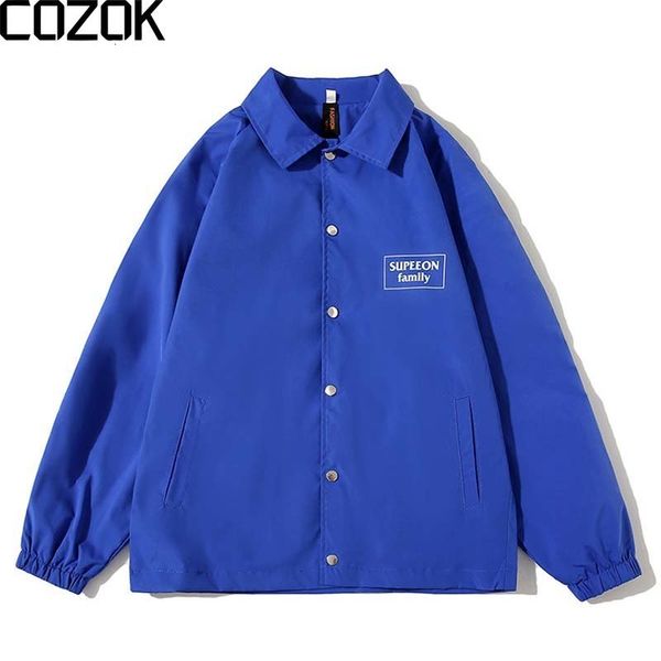 Jaquetas masculinas coreanas streetwear jaqueta masculina casaco de cor sólida blusão manga casal harajuku bomber esportes azul preto 230726