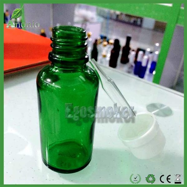 Frascos conta-gotas de vidro verde 800 pçs com frasco de vidro de óleo essencial de borracha preta embalagem de cosméticos 5ml 10ml 15ml 254H