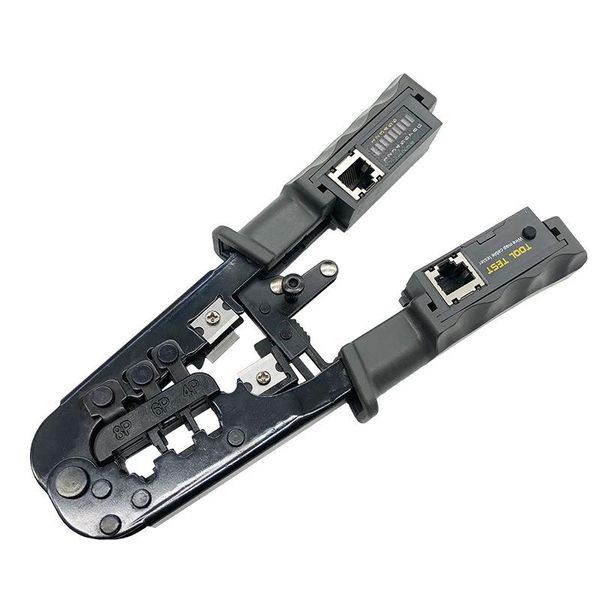 Alimentação ltzftl multifuncional rj45 crimper de cabo de rede 8p6p4p testador de três propósitos ferramenta catraca espremer alicate de rede de fio