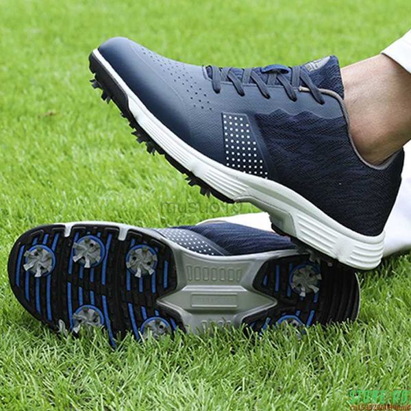 Diğer Golf Ürünleri Yeni Su Geçirmez Golf Ayakkabıları Spikes Profesyonel Golf Spor Keyarları Büyük Boyut 7-14 Yüksek Kaliteli Spor Sporları Açık Erkek Ayakkabı HKD230727