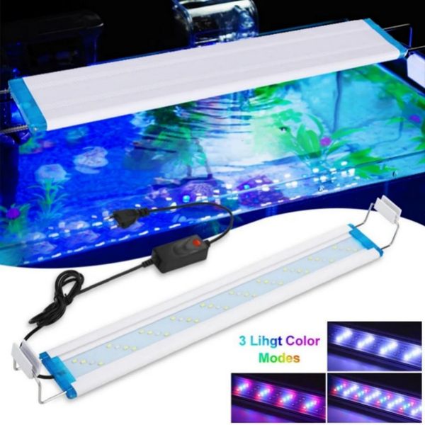 LED-Aquariumbeleuchtung, Vollspektrum-Licht für Wasserpflanzen, ausziehbarer, wasserdichter Clip für Aquarium-Farblichter