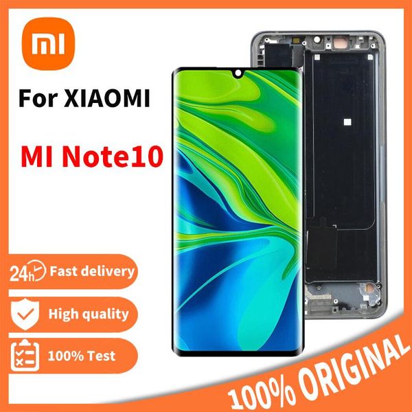 Окрасить новый оригинал для Xiaomi Mi Примечание 10 ЖК -экрановый дисплей с заменой сборки с прикосновением дигитазатора Mi Note10 LCD детали M1910F4G
