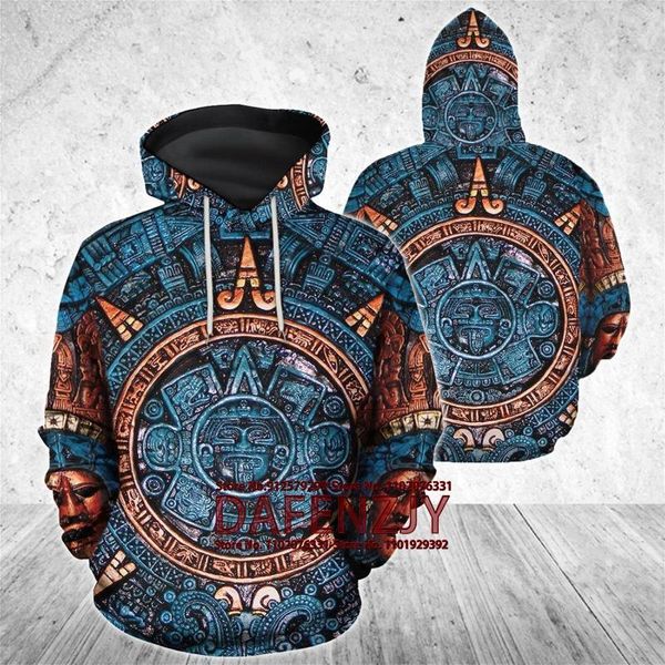 Herren Hoodies Mexiko Azteken 3D Hoodie Mode Männer/Frauen Druck Sweatshirts Lustige Shirts Harajuku Hip Hop Pullover