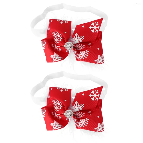 Bandanas 2 peças acessórios laço de cabelo para bebê faixa de natal faixa de natal para meninas tecido infantil arco nascido