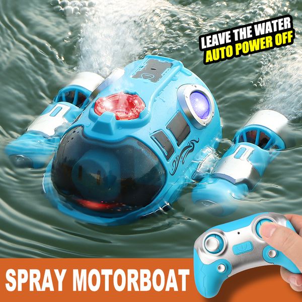 ElectricRC Boats Ferngesteuertes Motorboot mit Sprühlicht, wasserdichtes Doppelpropeller-RC-Boot, 2,4 GHz, Schwimmbad, Badewanne, Sommer-Spielzeugboot, Geschenk 230726