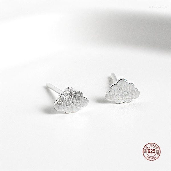 Серьги -грибы LKO Real 925 Sterling Silver Simple Simple Cute Cloud Crashed Wars для женщин -ювелирных украшений