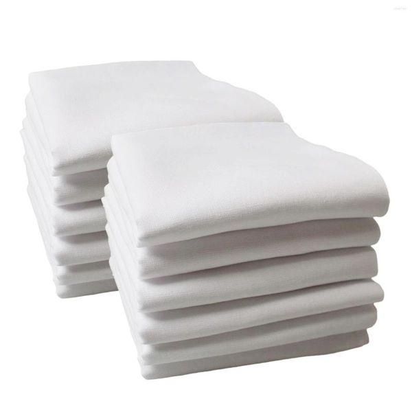 Gravatas borboletas 12x conjunto de lenços brancos puros lenços de algodão presente masculino artesanato DIY bolso quadrado vintage para presentes de festa de casamento