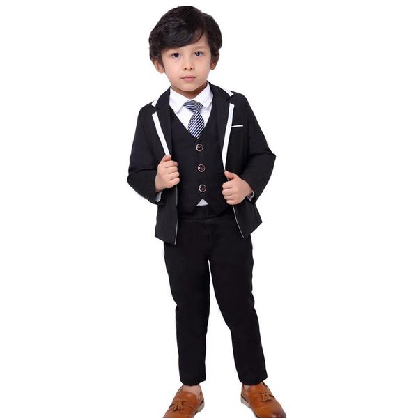 Hose Jungen formelle Kleider Anzüge Set England Stil Baby Kinder Klavier Performance Party Kostüme Kinder Blazer Weste Hosen 3pcs Kleidung Set Set