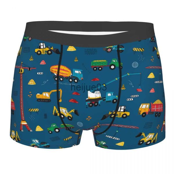 Cuecas Calcinha Masculina Under Construction Truck Excavator Boxer Cuecas Shorts Calcinha Respirável Criança Car Homme Sexy Cuecas S-XXL x0726