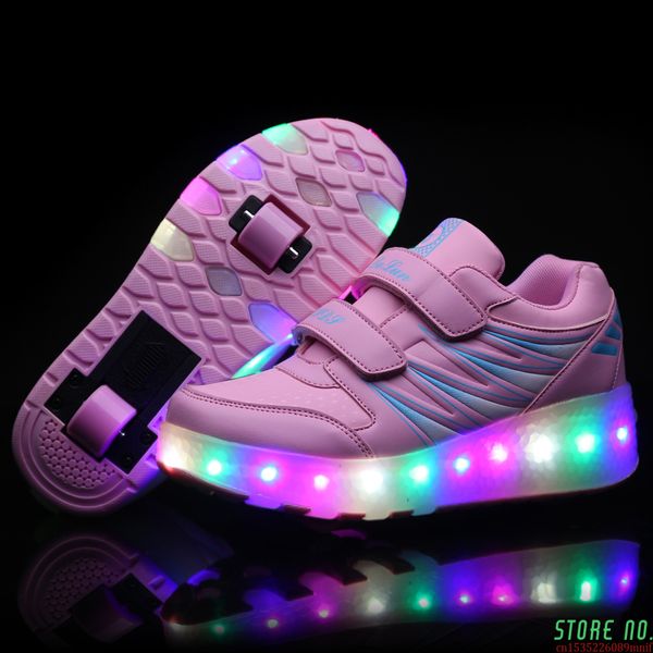 Kinder Led-Licht Turnschuhe Jungen Mädchen Rollschuh Rad Schuhe Für Kinder Led Lightup Schuhe Mädchen Jungen Beleuchtung Skatee Roller Schuhe