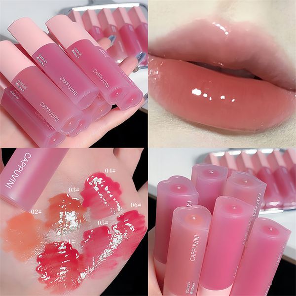 Feuchtigkeitsspendende Spiegel-Wasser-Lippenglasur, langlebig, wasserdicht, Antihaft-Tasse, sexy roter flüssiger Lippenstift, rosa Liebesherz, Lipgloss-Make-up