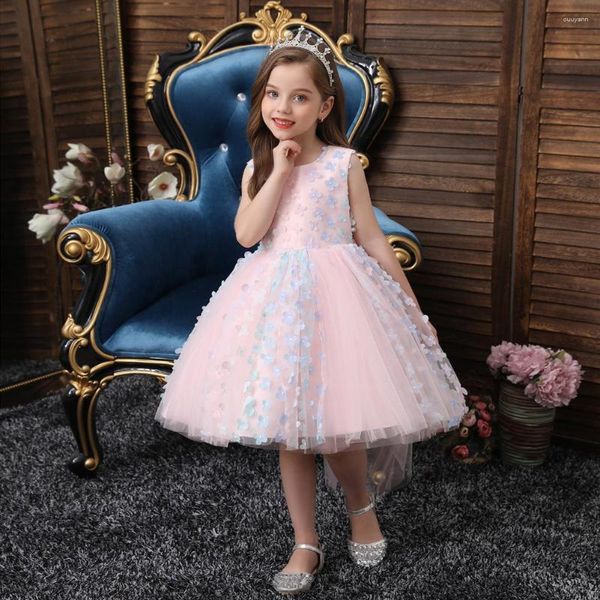 Mädchen Kleider Großhandel Einzelhandel Baby Kleinkind Mädchen Kleid Dreidimensionale Blütenblatt Süße Prinzessin Vestidos Kinder Tutu Rock Tanz Kosten