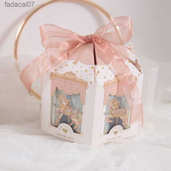 Atlıkarınca kağıt hediye kutusu düğün iyilik ve hediyeler parti bebek duş şeker ambalaj kutusu doğum günü parti dekorasyonları mevcut kutular l230620