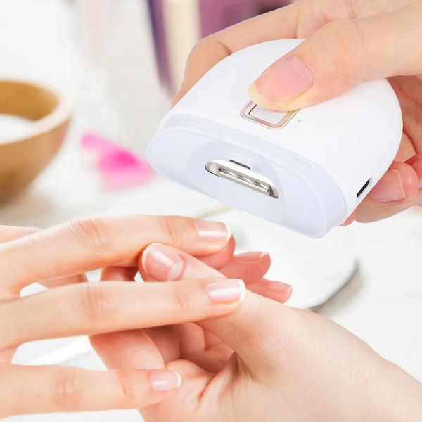 Cortador de unhas USB Cortador elétrico com luz LED 2 velocidades Aparador automático para mini ferramentas de manicure