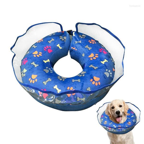 Coleiras para cães Cone inflável Coleira macia para animais de estimação Capa protetora para gatos Anti-mordida PVC Recuperação de ferimentos Pescoço para cães pequenos e grandes