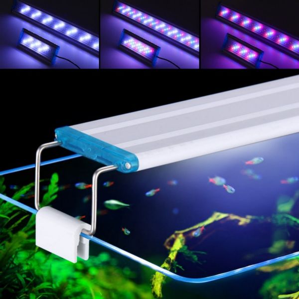 Superschlankes LED-Aquarium-LED-Licht, RGB-Wasserpflanzenlicht, 18–58 cm, ausziehbarer, wasserdichter Clip für Aquarien, 90–260 V Farblichter