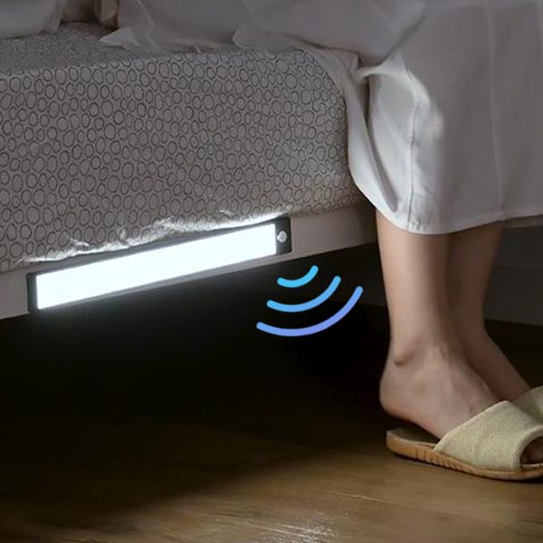 Novità Articoli LED Sensore di movimento Luce notturna USB wireless sotto armadio per cucina Camera da letto Armadio Illuminazione interna 230727