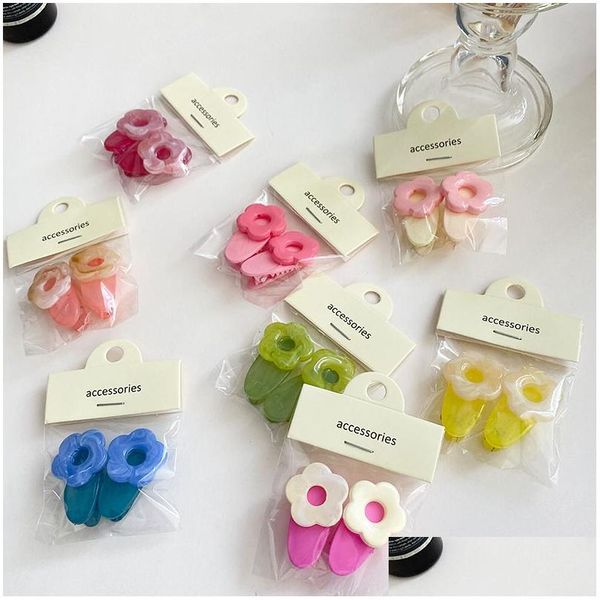 Accessori per capelli Cute Little Clip Colorf Fiori Clip per bordi spezzati Capelli a becco d'anatra Abito per la testa 2022 Prodotti per la consegna di gocce per ragazze Dh4El