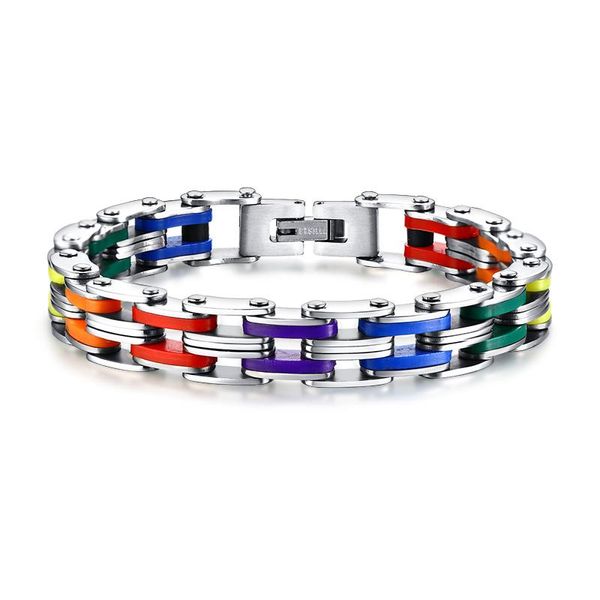 Weste Coilicon Edelstahlarmband Männer Armreifen Regenbogenfarbe 316L Edelstahl -Verschluss Armband Armband für Männer Frauen