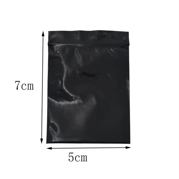 5 7cm Mini Black Zip Lock Resselable Zipper Bag 500pcs lot Self Seal Plastic Package Bag Retail Zipper Mercearia Gift Packing Storag2721