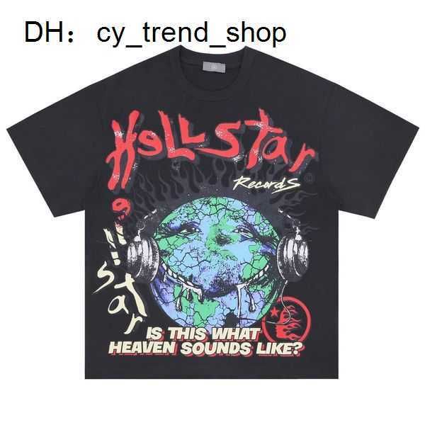 Camisas Hellstar Designer Camisa curta Masculina Plus Tees Rapper Wash Cinza Heavy Craft Unisex Manga Camisetas Tops High Street Retro Mulheres T-shirt S-xxl 71