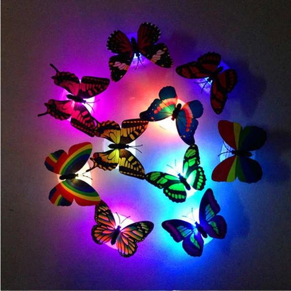 20PCS LED 3D Schmetterling Wand Aufkleber Nachtlicht Lampe Leuchtende Wand Aufkleber Aufkleber Haus Dekoration Home Party Schreibtisch Decor182h