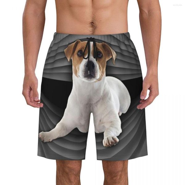 Pantaloncini da uomo Custom Cute Jack Russell Terrier Costume da bagno Mens Quick Dry Board Pet Dog Costumi da bagno Boardshorts