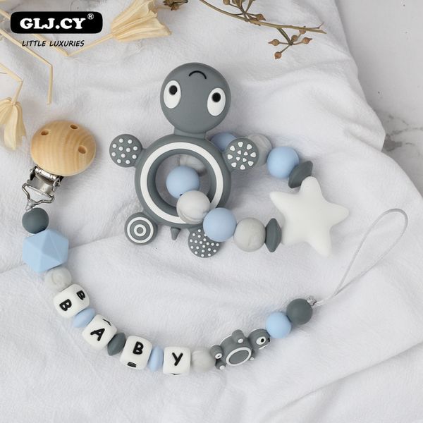 Baby-Beißringe, Spielzeug, personalisierte Geschenke, Schnuller-Clip-Halter, Silikon, Cartoon-Schildkrötenfutter, Beißring-Spielzeug für Babys, beruhigt die Stimmung, Dusche, Sui 230726