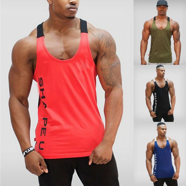 Erkek tank üstleri sıradan erkekler vücut geliştirme spor fitness egzersiz yelek kas kolsuz gömlek üst artı boyut M2XL 230726