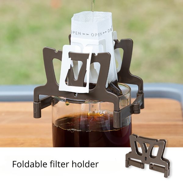 Filtros de café Suporte de filtro portátil reutilizável ao ar livre para chá gotejador cestas descartáveis orelhas gotejamento sacos de papel prateleira cafeteira 230727