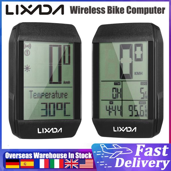 Computadores de bicicleta LIXADA Wireless Bike Computer à prova d'água Velocímetro Odômetro com retroiluminação LED Medidor de velocidade Ciclismo Velocímetro 230727