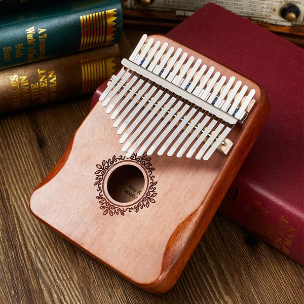 Novidades Kalimba 17 Teclas Thumb Piano High Quality Handguard Wood Mogno Mbira Body Instruments Musicais Kalimba Piano Creative Music Box 230727