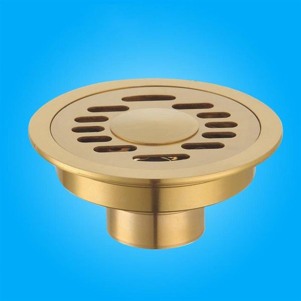 Altre forniture per servizi igienici da bagno Coperchio per scarico a pavimento tondo in ottone da 10 cm Griglia per scolapiatti per doccia Gold208c