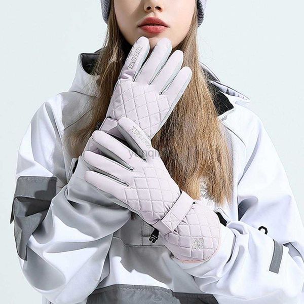 Guanti da sci Guanti da ciclismo donna 1 paio Elegante cinturino regolabile Autunno Inverno Guanti da moto da sci resistenti all'acqua per viaggiare HKD230727