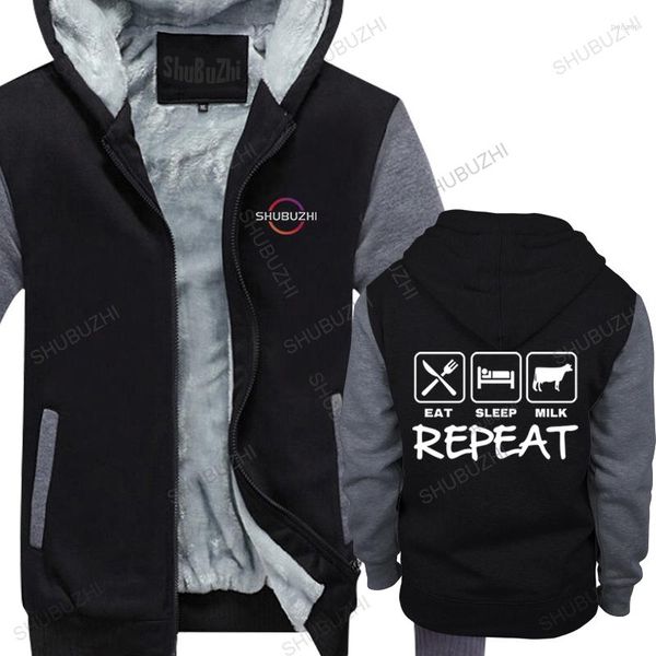 Erkek Hoodies Geldi Erkekler Pamuk Marka Fermuarı Kış Yeme Uyku Sütü Tekrar Unisex Kalın Hoody Street Giyim Erkekler İçin Sıcak Ceket