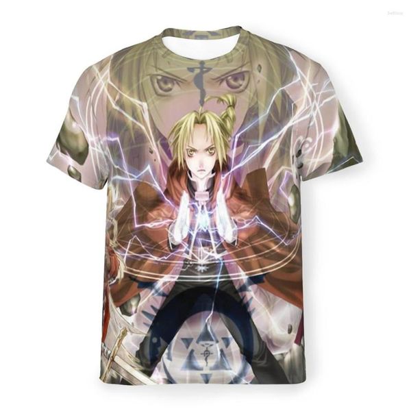 Herren T-Shirts Polyester T-Shirts FULL METAL ALCHEMIST Fighting Distinctive Homme Dünnes Hemd Trendkleidung