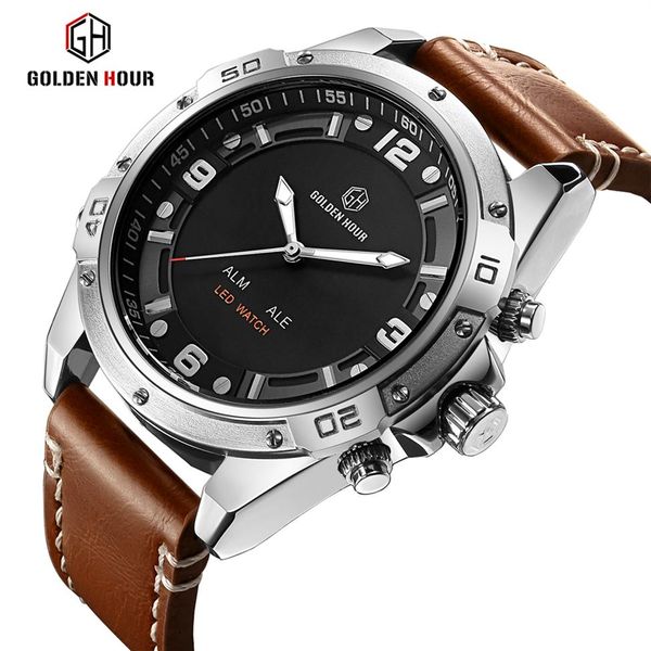 Reloj Hombre GOLDENHOUR Relógio Masculino Braço Relógio Esportivo Masculino Marca Top Militar Relógio de Pulso Masculino Relógio Masculino À Prova D' Água Relogio Masculino248W