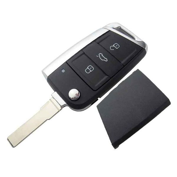 Pulsanti modificati Flip pieghevole Remote Car Key Cover Case Fob Shell per VW Golf 7 GTI MK7 Skoda Octavia A7 Seat No Logo302M