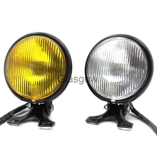 Illuminazione per moto Retro Faro per moto in metallo rotondo con supporto Placca vintage per Honda Hayabusa Suzuki Harley Yamaha Dirt Bike x0728