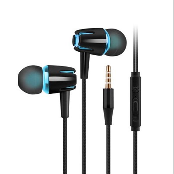 Fones de ouvido com fio de 3,5 mm Fones de ouvido intra-auriculares universais Subwoofer Fone de ouvido estéreo com microfone Fones de ouvido com cancelamento de ruído Fones de ouvido esportivos