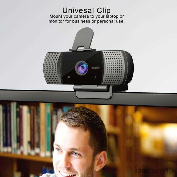 Webcams Webcam Webcam Full 1080p Web Camera Com Microphone Cover Video Camera Para Computador Portátil PC Completo R230728