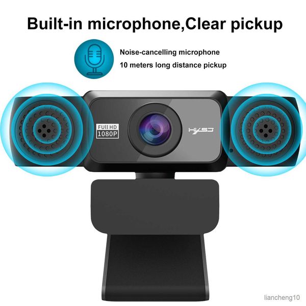 Webcams webcam 1080p completo per la webcam online con telecamera Web con PC con microfono 1080p Video Conferencing Web Can per computer R230728