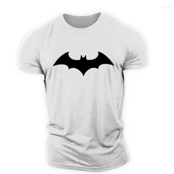 Camisetas Masculinas Bat Graphic 3D T-shirts Para Manga Curta Street Style Hip Hop Masculino Tees 6XL Plus Size Solto Casual Sporty Tops Vestuário