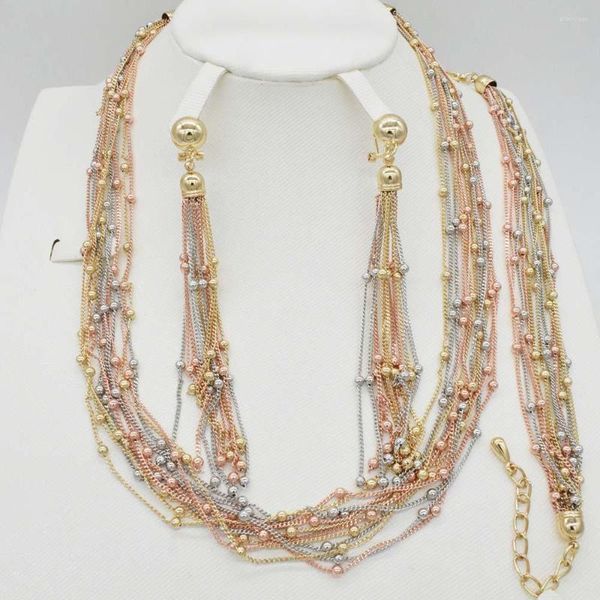 Halskette Ohrringe Set 2023 Hohe Qualität Italien 750 Mode Parure Bijoux Femme Dubai Arican China Halsband