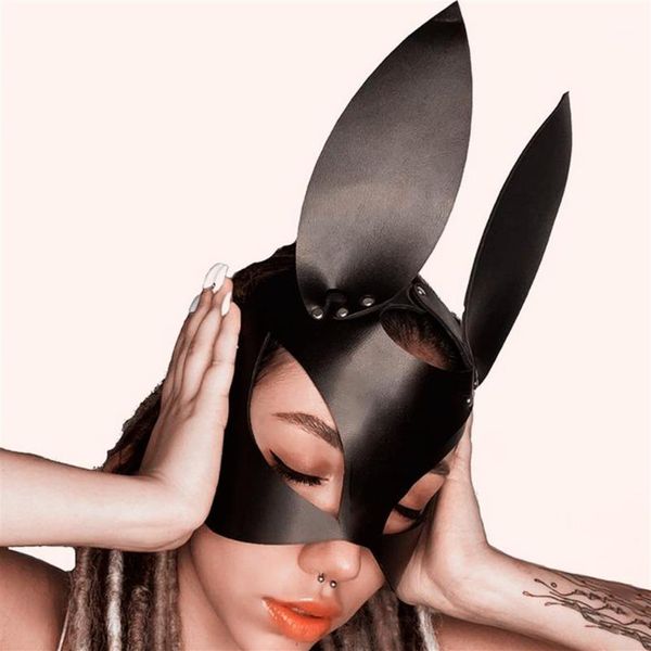 Другое мероприятие поставки B -cyqz Женщины сексуальная кожаная маска наполовину лицо модные маски секс -игрушки Хэллоуин уши косплей маскарада206a